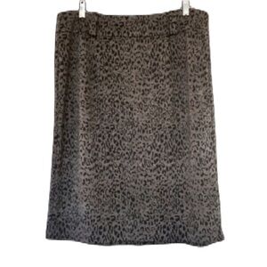 George Animal Print Gray & Black Skirt